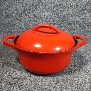 Colorcast Waterford Enameled Cast Iron Dutch Oven vintage Ireland No 2 Orange